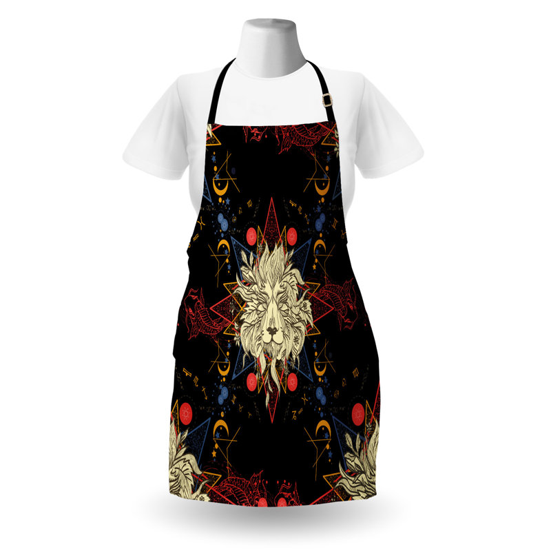 Multicolore, tablier East Urban Home Astrology unisexe, lion médiéval, taille adulte