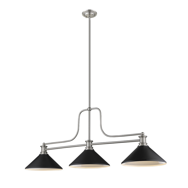 Haislip 3 - Light Kitchen Island Pendant, Brushed Nickel