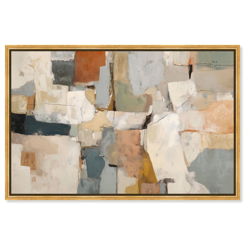Impression sur toile Color Field Intersect IV par Art Remedy, cadre doré, 36 x 24, H 25 po x l 37 po, Cadre doré