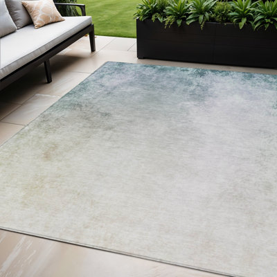 Tapis intérieur lavable extérieur bleu marine et bleu denim 5 pi x 8 pi
