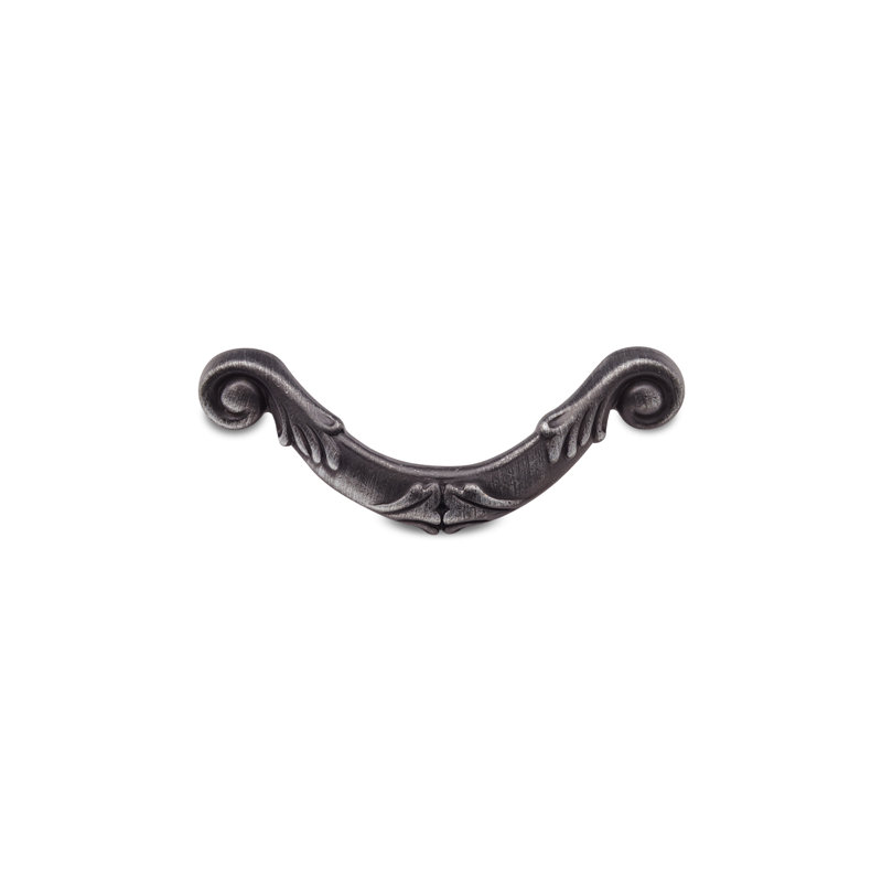 Poignée courbée ornée CP Series, Nickel vieilli, 3 1/2"