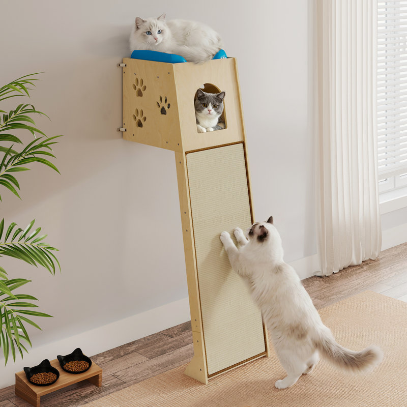 Wall-mounted Cat Tree Climbing With Condo
