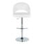 Tabouret réglable avec pivot en métal chromé et similicuir blanc avec repose-pieds rond en T - ensemble de 2-130035178-130035175