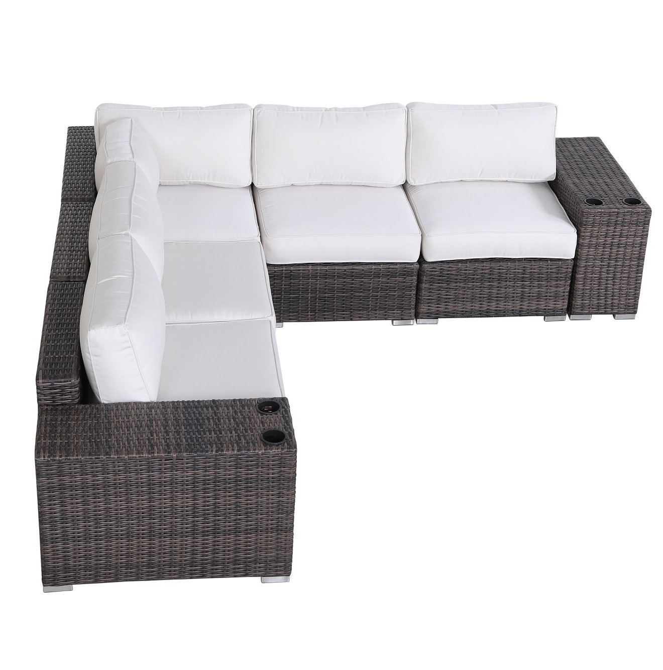 4-Person Sunbrella® Patio Seating Group, Brown , Sunbrella Canvas