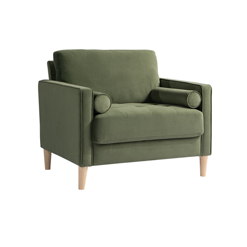 Garren 39.8" Square Arm Tufted Club Chair, Green