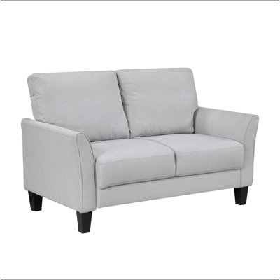 Moderne, contemporain, causeuse rembourrée, gris, siège moelleux, confort, mobilier de salon en bois massif durable, 1 pièce