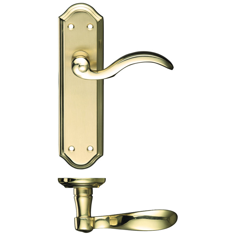 Winchester Latch Right Hand Door Handle, Polished Brass