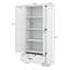 Grande armoire de rangement pour salle de bain, armoire autoportante avec deux portes et un tiroir, tablette réglable, panneau de fibres à densité moyenne