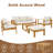 Outdoor 5-Piece Acacia Wood Patio Conversation Set with Sofa, Chairs, Ottoman & Coffee Table