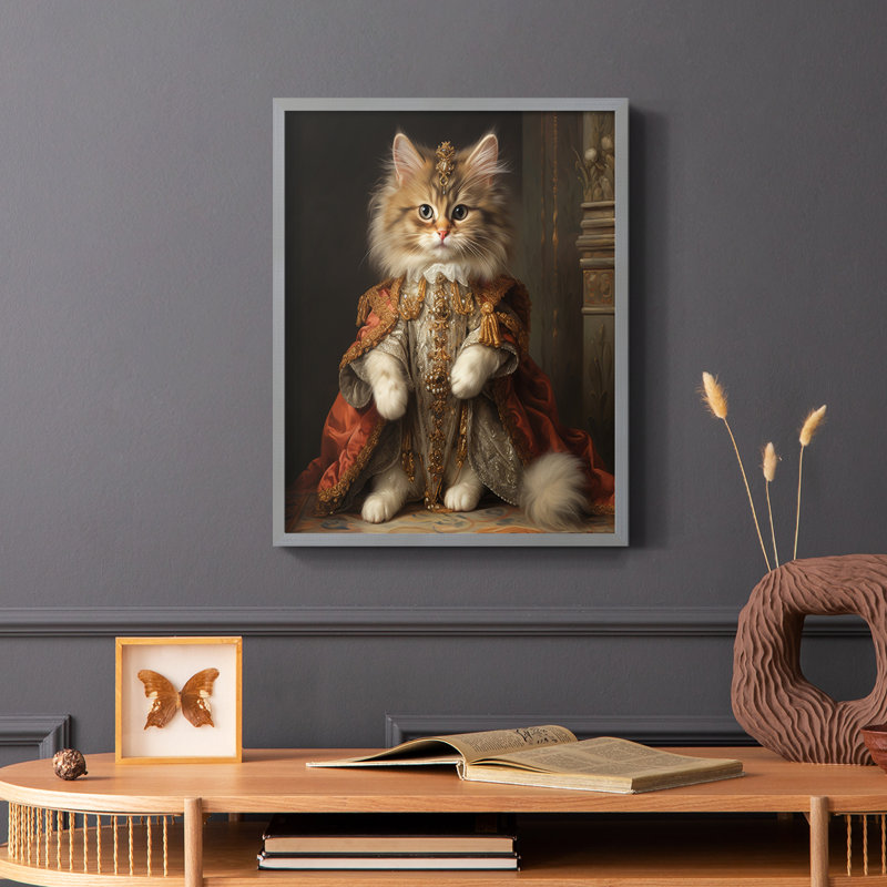 ANIMALS Series CLV III - reproduction encadrée de qualité supérieure - prête à être accrochée - aucun clou requis, Gris