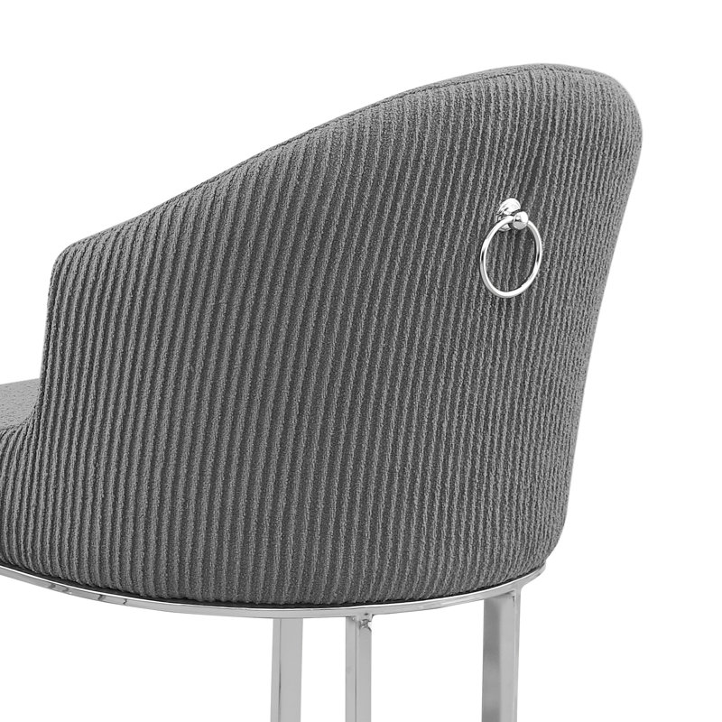Ensemble de salle à manger Grand White, Gris foncé, Argent argent