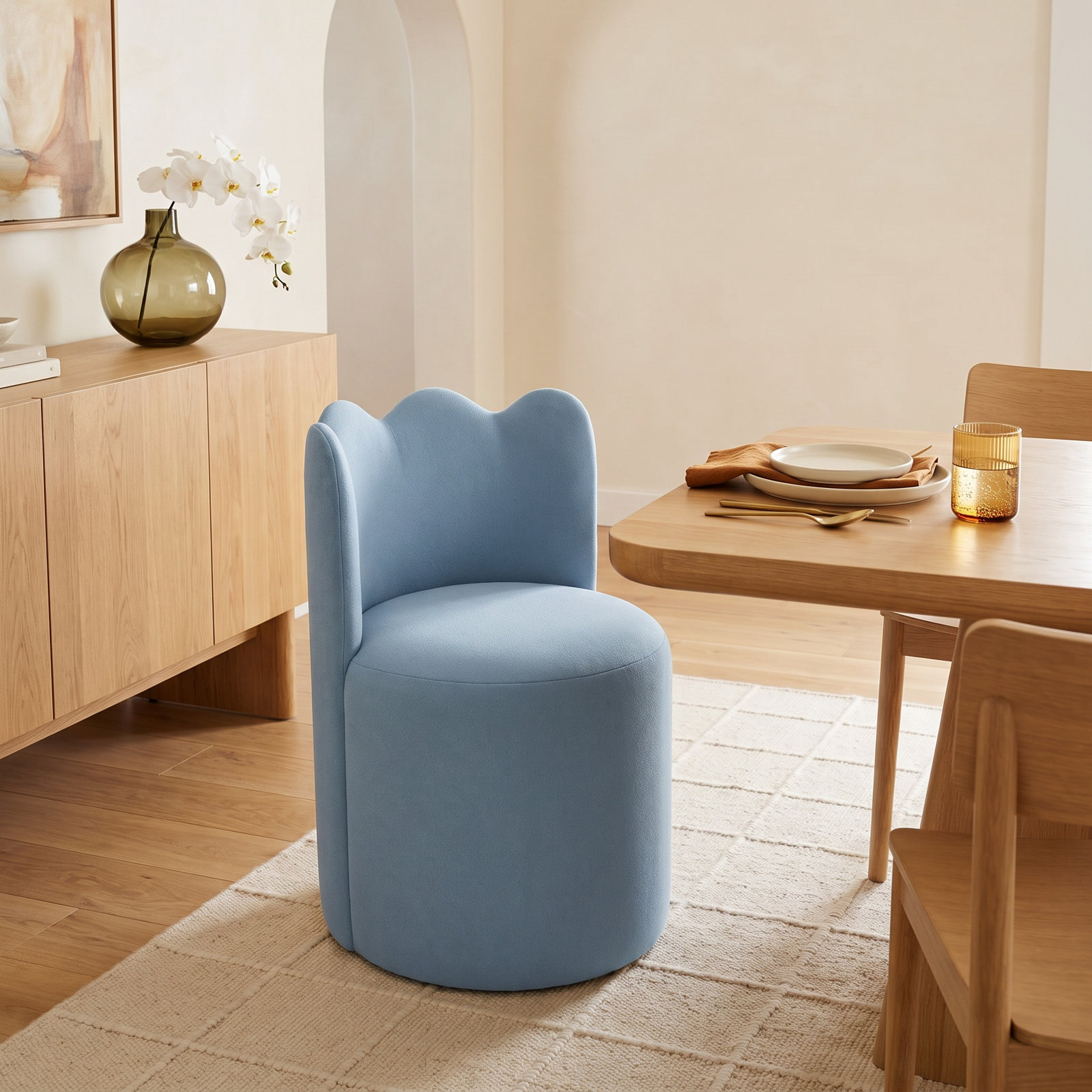 Dahlia Dining Chair, Velvet Ocean