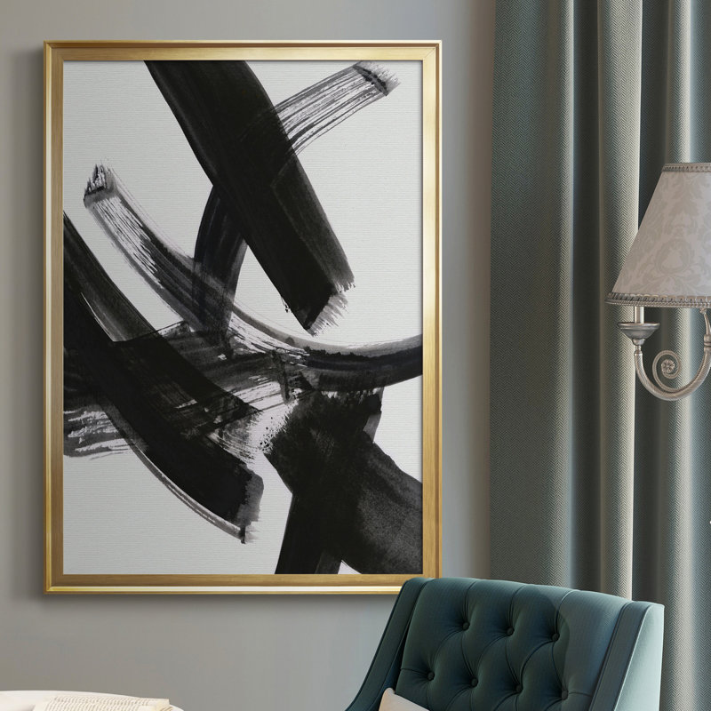 «Black Magic I», reproduction encadrée de qualité supérieure - prête à être accrochée, Or, H 30,5 po x l 42,5 po x P 1,5 po
