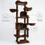 Arbre à chat 68 po de haut à plusieurs niveaux avec hamacs, panier suspendu, grotte pour chat, coussin amovible et poteaux à griffes