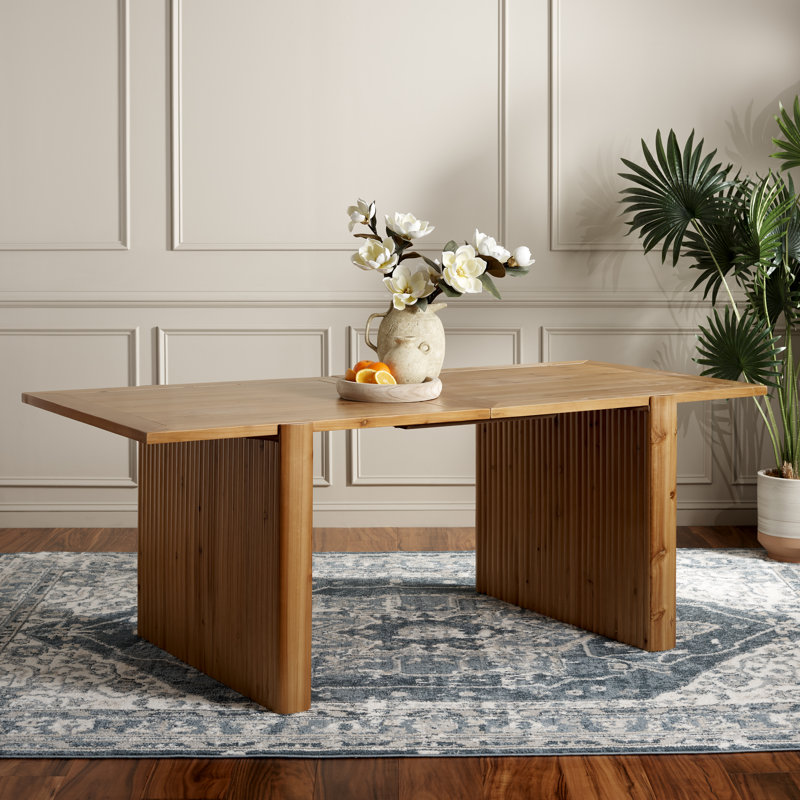 Sumrall Rectangular Dining Table, Natural, 29.9" H x 77.95"L x 37"W