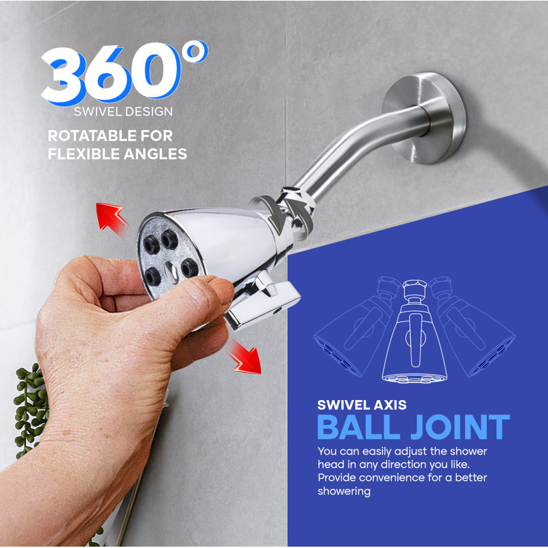 Tête de douche chromée 6 jets 48 jets avec tête de douche au design luxueux 2,75 po