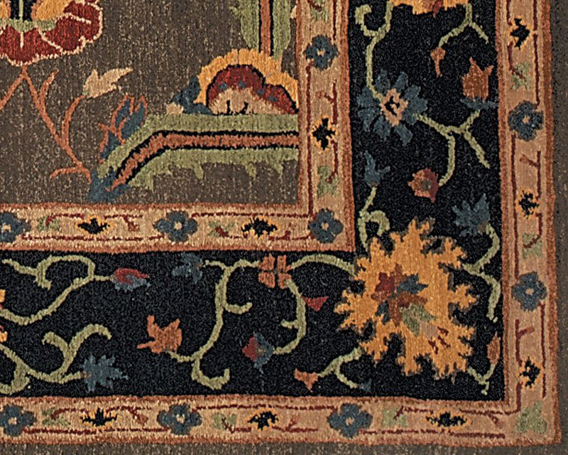 Kilkenny Wool Oriental Area Rug in Brown/Red/Black, Rectangle 8' x 10'