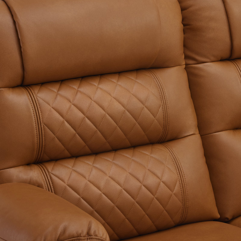 Latitude Run Electric Reclining Loveseat, Orange