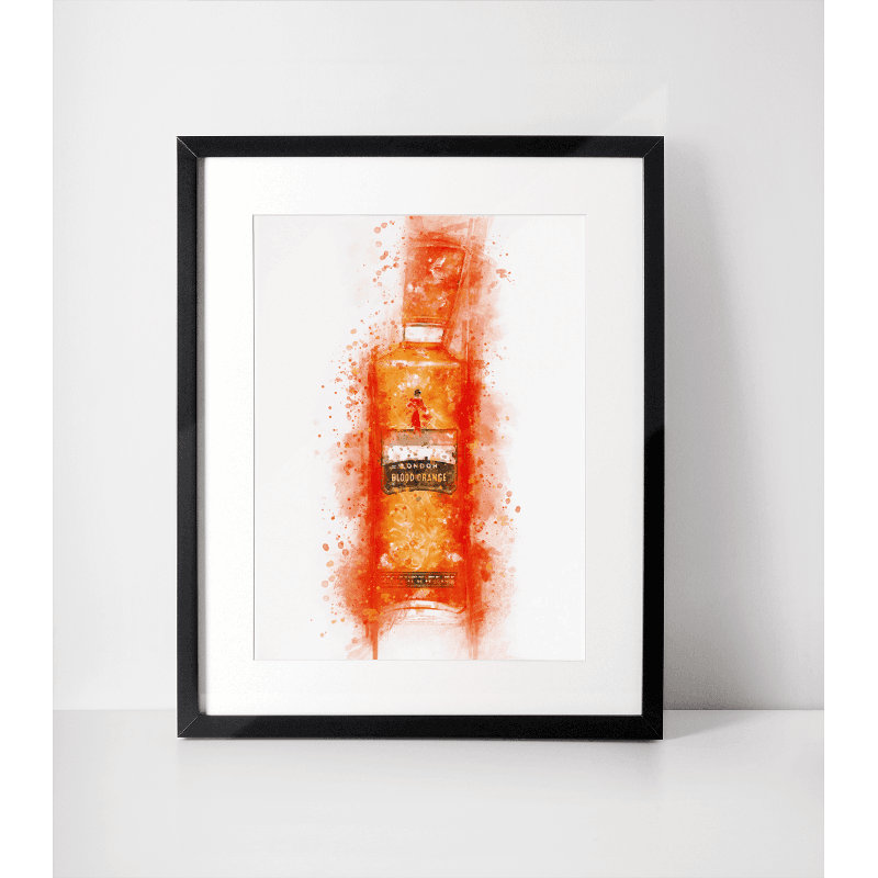 Blood Orange Gin 1 Piece Single Picture Frame Wall Art, 33" H x 28" W x 3" D