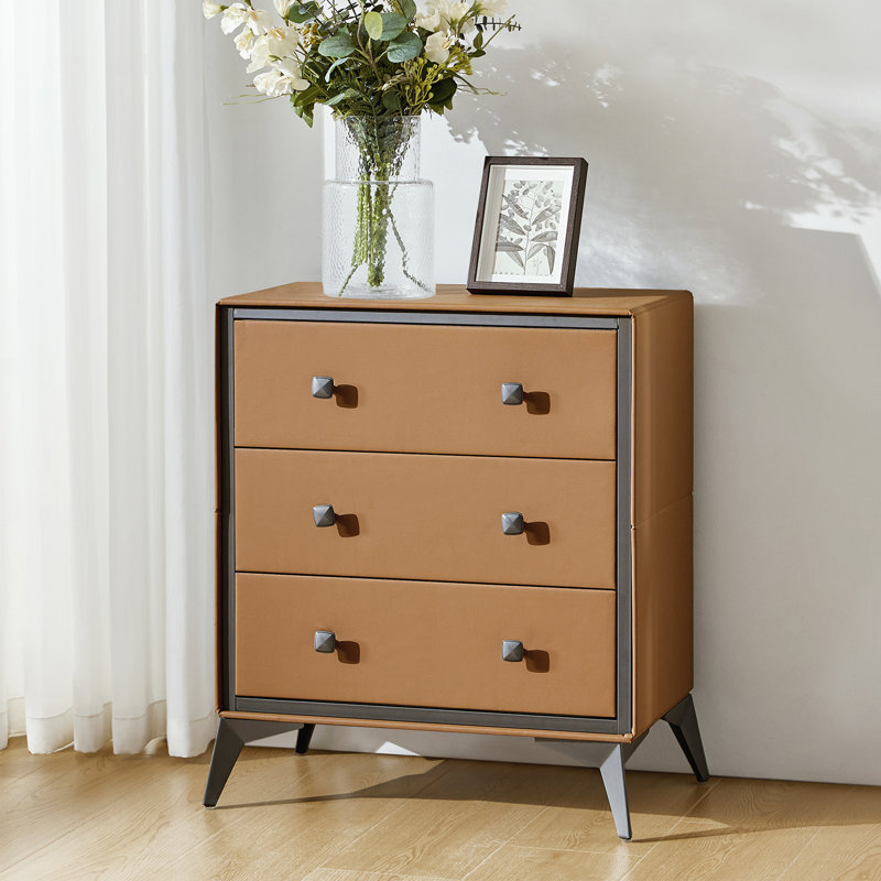 Flavio 3 Drawer Storage Dresser, Camel