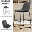  Tabouret de comptoir en cuir synthétique moderne de 25,4 po de hauteur avec pieds et repose-pieds en métal-324824794-316050794-324897427