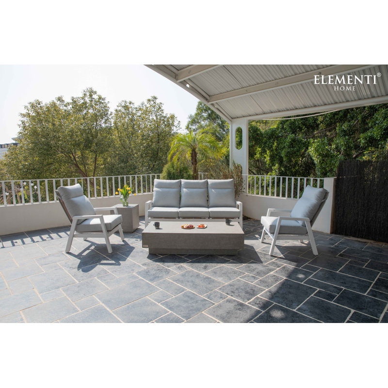 Tevere 60" Rectangular Concrete Coffee Table, Space Grey