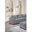 Ensemble de canapé-lit modulaire moderne et fonctionnel en velours côtelé gris clair avec repose-pieds et salon-1112164913