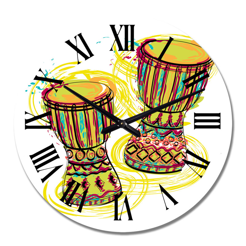 Traditional Tam Tam Drums I - Horloge murale Cabin & Lodge, Grand