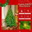 Arbre de Noël herbe 6 pi, grandes branches de pin, ensemble pré-éclairé avec arbre et guirlande et couronne, arbre de Noël artificiel avec pommes de pin, arbre de Noël à charnières, pour la fête des Fêtes