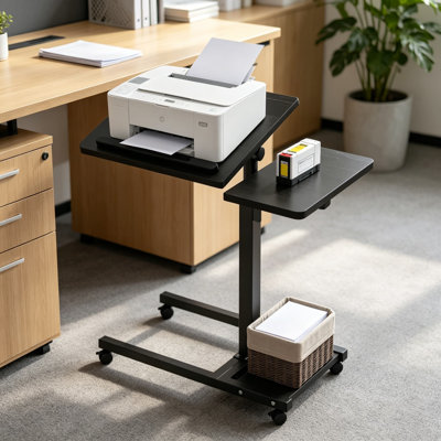 Support pour ordinateur portable pour lit, table de chevet portable pour ordinateur portable avec hauteur réglable, conception pliable, roulettes verrouillables et tapis de souris pour le bureau, le canapé et la maison