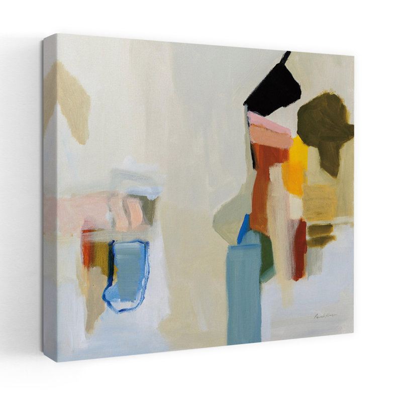 Escalade contemporaine avec art abstrait beige, H 18 po x l 18 po