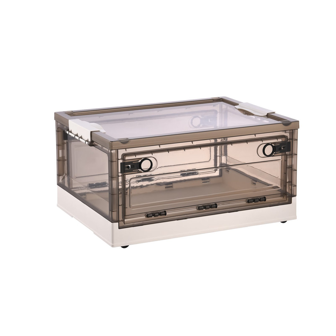 Froppi Collapsible Hard Plastic Multi-purpose Clear Storage Box for Toys, Books, Shoes, Clothes