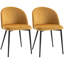 Chaise d'appoint en velours jaune