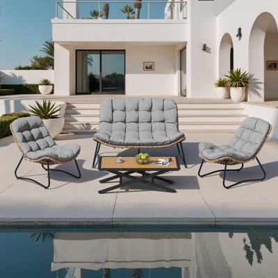 4-person Patio Sofa With Cushions