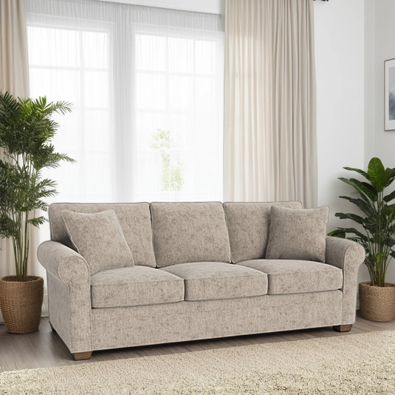 Quaker 84'' Upholstered Sofa, Unfinished, Entice Brick