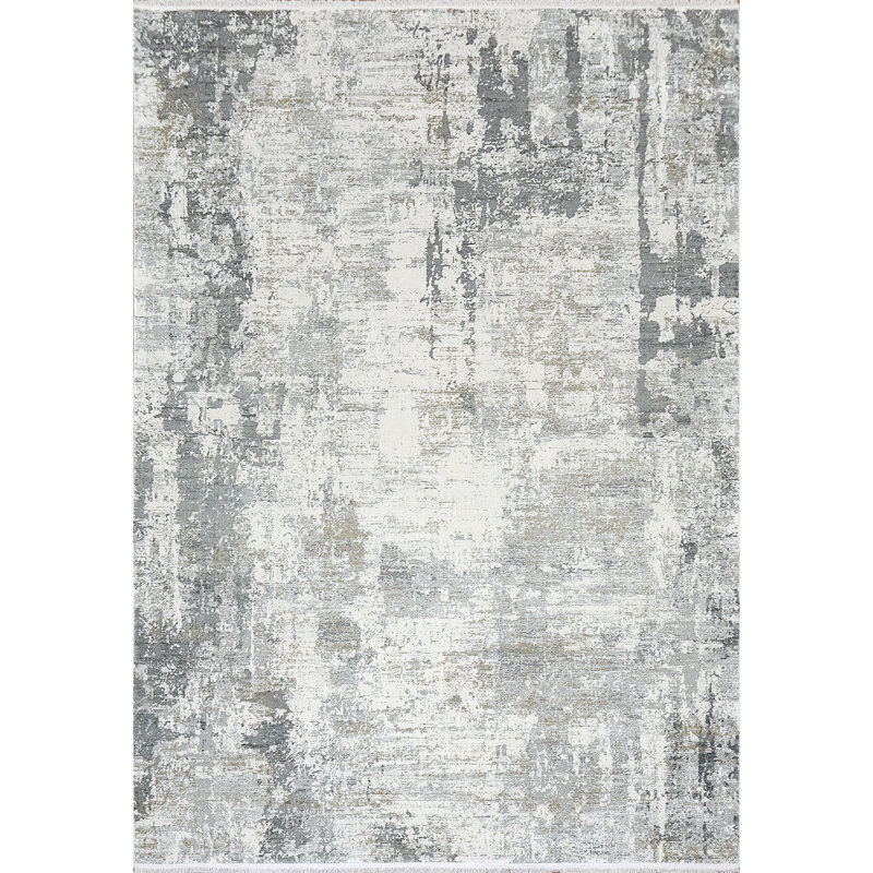 Kaelyn Viscose Abstract Indoor Rug, Rectangle 5'3" x 7'7"