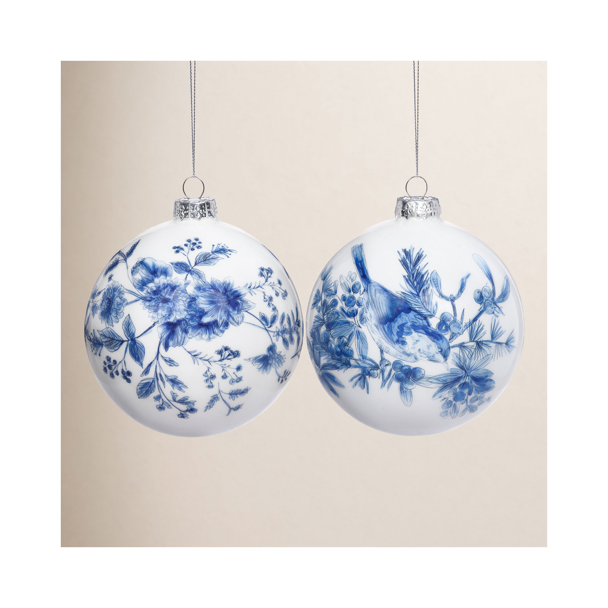 Chinoiserie Ball Ornament - 5.5 Inches Set Of 6
