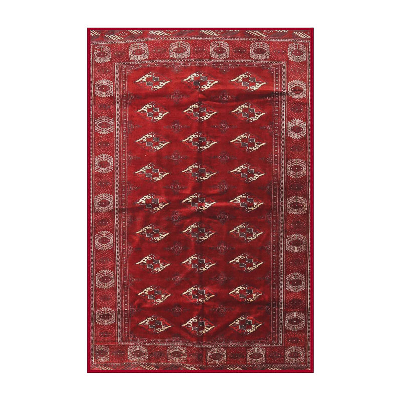 Tapis rouge / beige Southwestern, Rectangle 4 pi x 6 pi