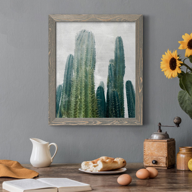 Aruba Cacti I - cadre photo, impression sur toile, H 37,5 po x l 27,5 po x P 1,5 po, Gris