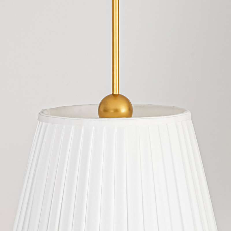 Luminaire suspendu en tissu plissé blanc 1 lumière Elvaris