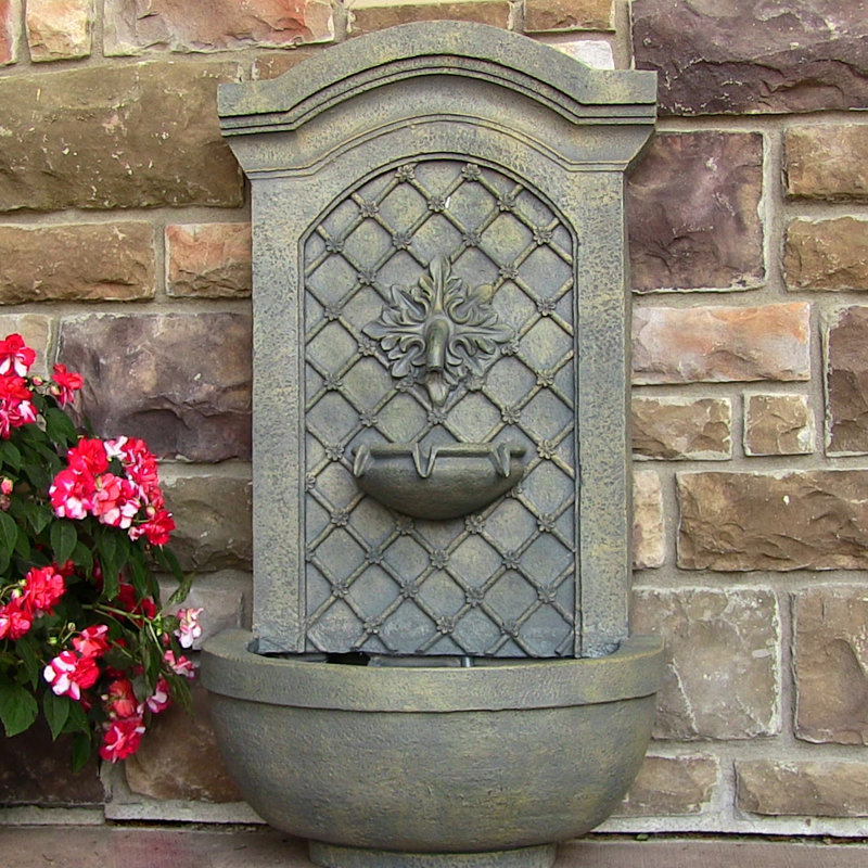 Fontaine murale solaire d'extérieur Rosette, Roche calcaire française