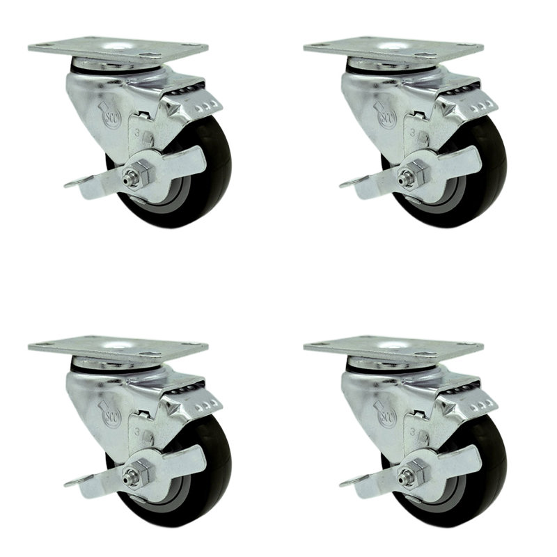 Polyurethane Caster, Black