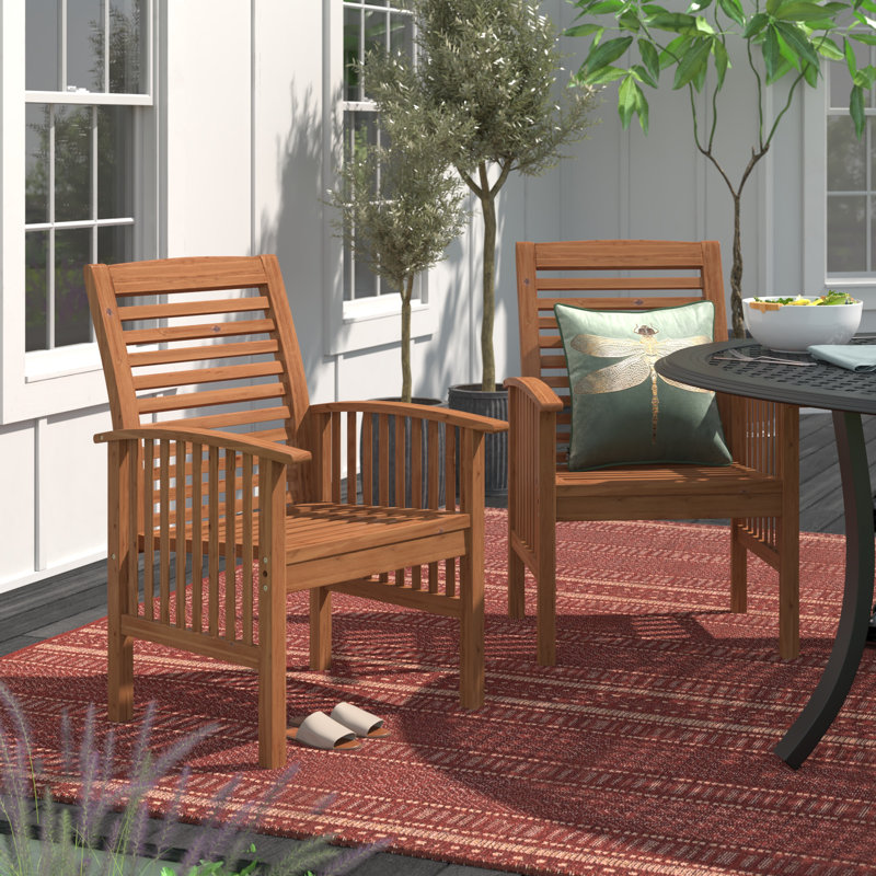 Acacia Patio Dining Armchair, Brown