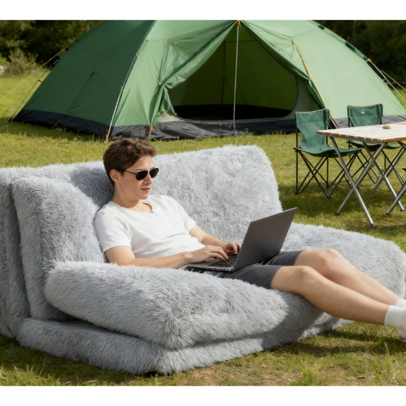 Canapé-lit Bean Bag, Gris