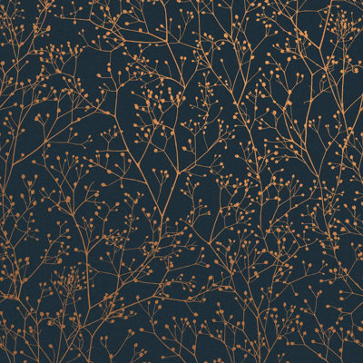 SAMPLE-Clarissa Hulse Gypsophila Metallic Floral Wallpaper