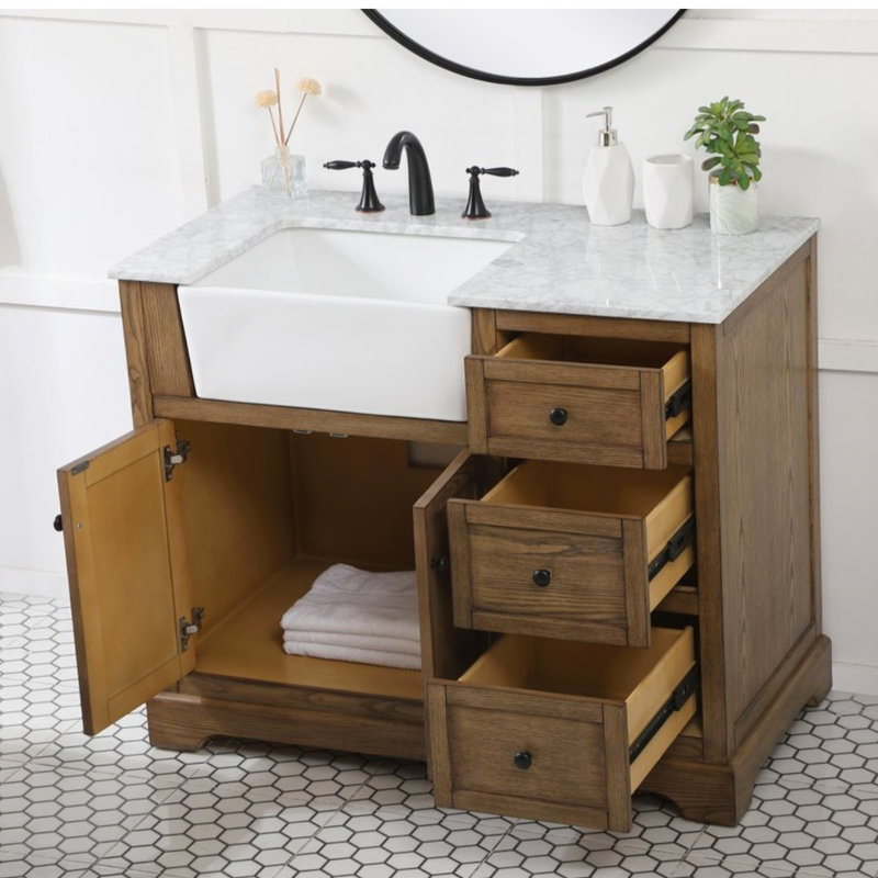 Ensemble de meuble-lavabo simple 42 po Pardue, Bois flottant