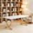 63" Modern Dining Table Kitchen Table With Faux Marble Table Top