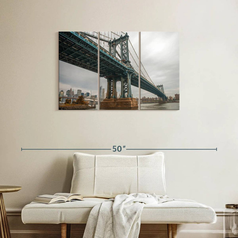 Lilie couvert Manhattan Bridge NY, H 24 po x l 38 po
