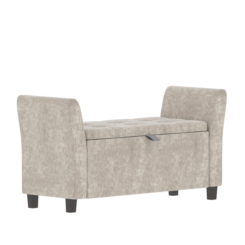 Charlotte Upholstered Storage Ottoman, Toy Storage, Stool, Seat, UKFR Certified, Champagne