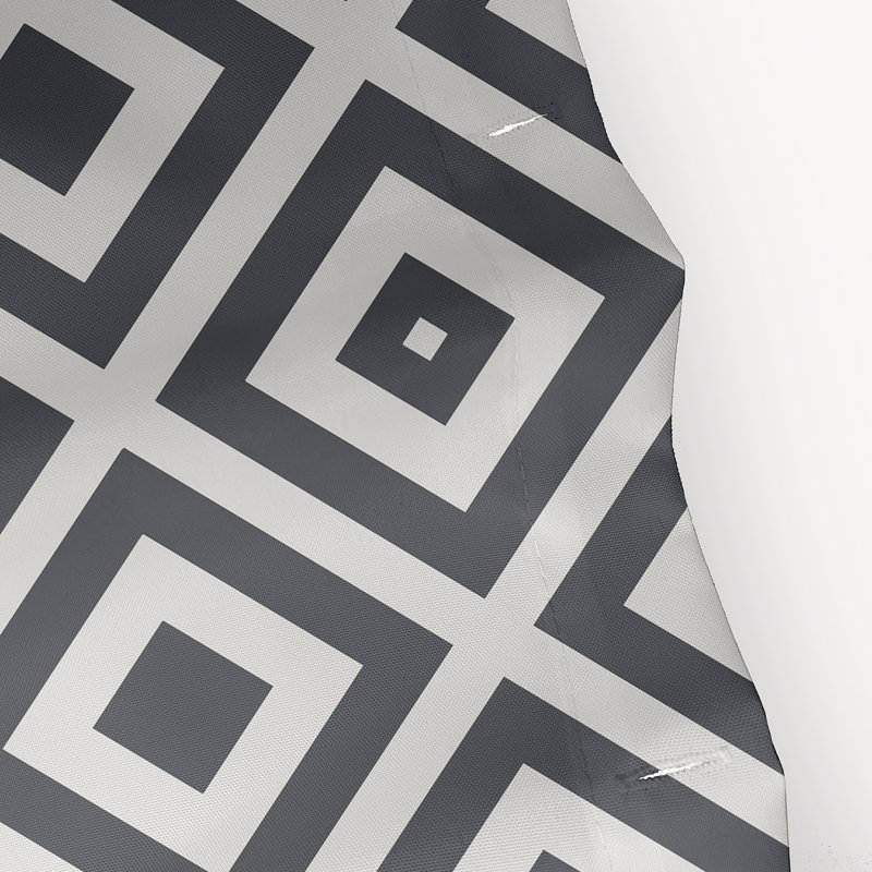 Joshi Geometric Shower Curtain, Dark Gray/Ivory